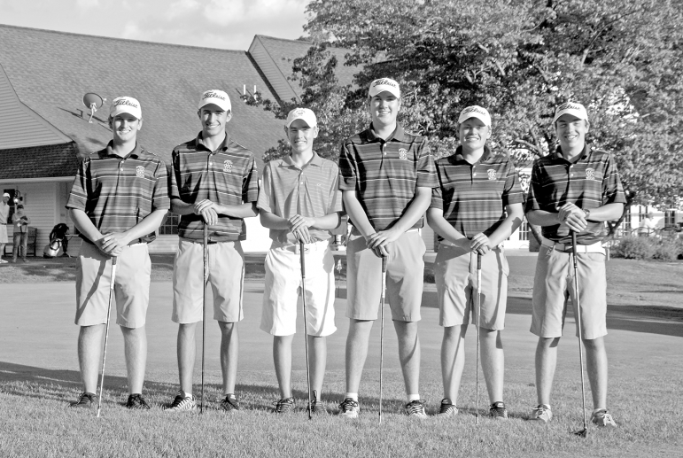 Pictured on an early June evening by the Suffield Country Club’s putting green are, from the left: Brendan Looney, Thomas Durkin, Bryan McLennon, Zac DelVaglio, Matt Stafford, and Austin Rupp. Five are the match team of Suffield High School boys golf; one is a member of the Suffield Academy golf team. Together they are stars of the Club’s junior golf program and general handy-helpers for the Club Pro, Stan McLennon.