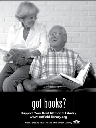 Jane and Sam Fuller are pictured above in a Kent Memorial Library publicity campaign about 20 years ago, when “Got Milk?” had become an immensely popular advertising phrase.