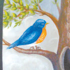 This portrait of an eastern bluebird was painted by the author.