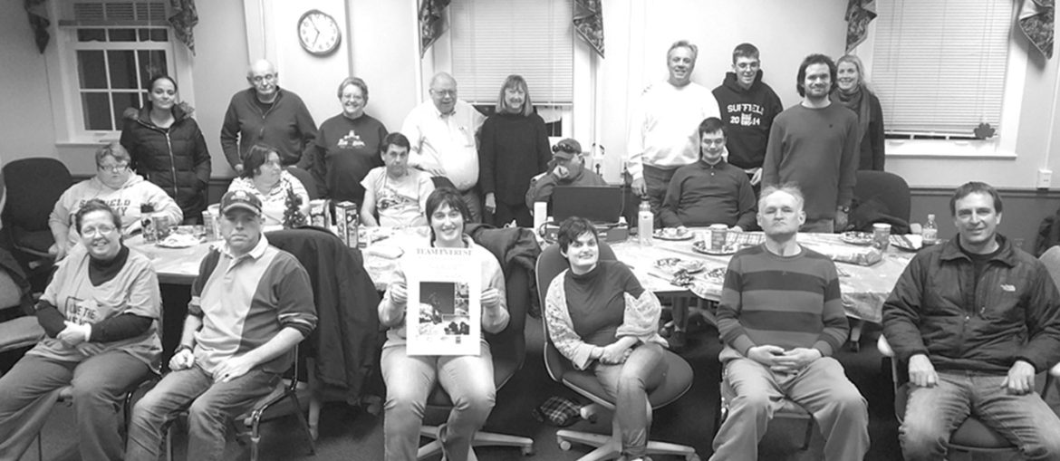 The Parks & Rec Bowling Buddies and Second Baptist Fellowship Group are pictured in the Selectmen’s Meeting Room, where the group enjoyed their “End of Winter Party and Movie Night.”
