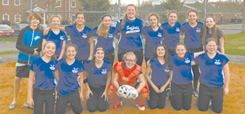 The new Suffield Middle School Softball Team is pictured with Coach Kelli Conroy. This spring was a pilot program, with donated funding; next year the funding is in the budget.