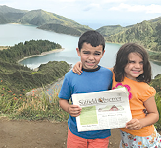 During their August trip to Portugal’s Azores, Keith and Kate Donnelly and The Suffield Observer stopped for their picture at a good viewpoint for Lagoa de Fogo (Lake of Fire), one of the volcano crater lakes on the island of São Miguel.