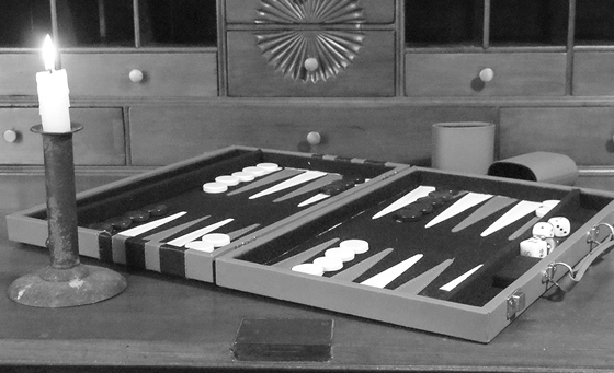 Backgammon is thousands of years old. This is one of the many interesting board games to be seen at the King House Museum on December 9 and 10.